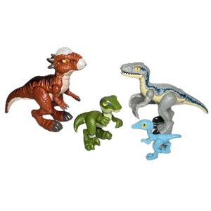 Imaginext Jurassic World Park Dinosaur Lot Of 4 Blue, Baby Raptor, Stygimolloch